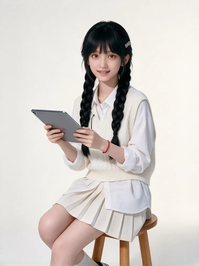 棚拍 · 木凳坐姿