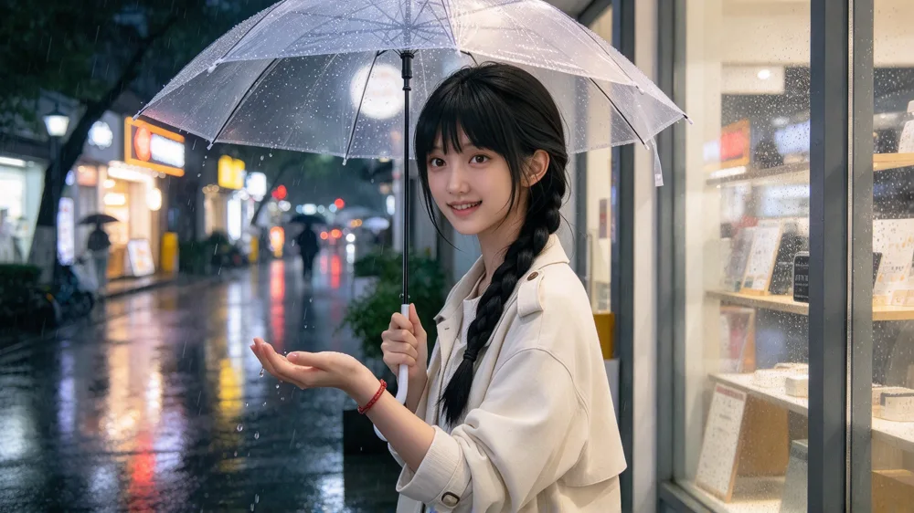 雨天屋檐，伸手接雨